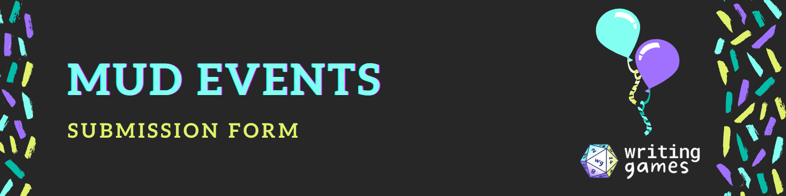 Submit an Event Two balloons hovering next to "MUD Events."