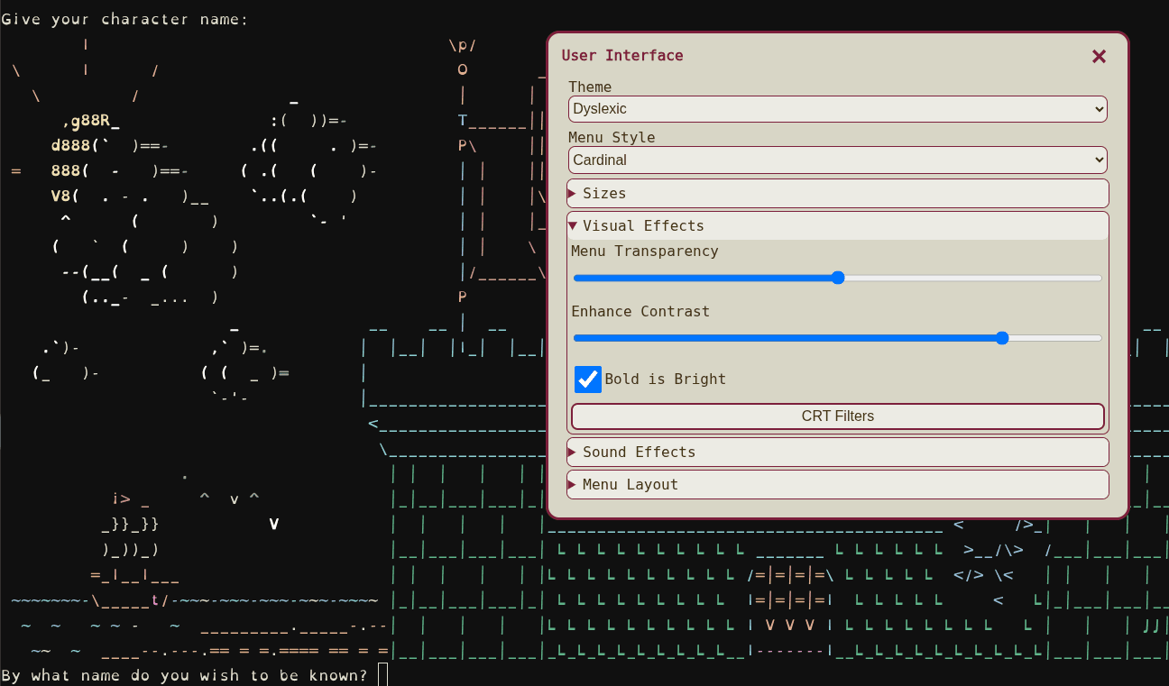 LociTerm settings menu.