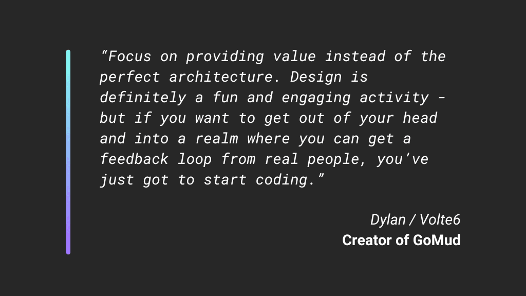 Quote from Dylan, pulled from the body of the post.