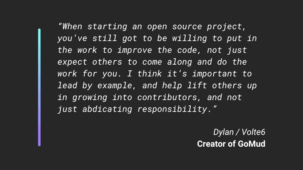 Quote from Dylan, pulled from the body of the post.