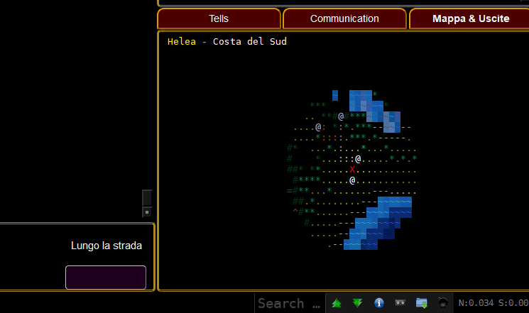 GIF showing ASCII map transition from day to night, the surroundings becoming dark.
