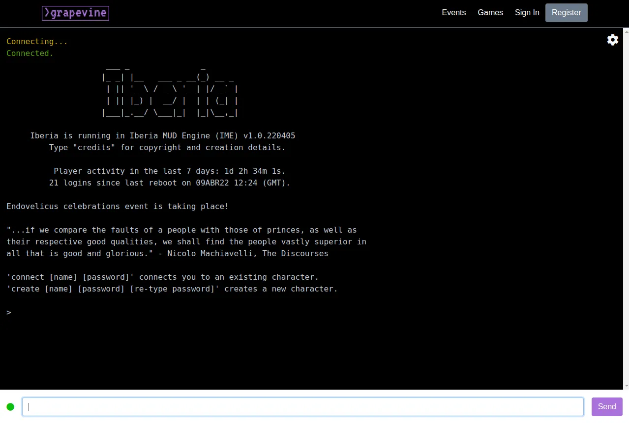 Iberia's intro screen.