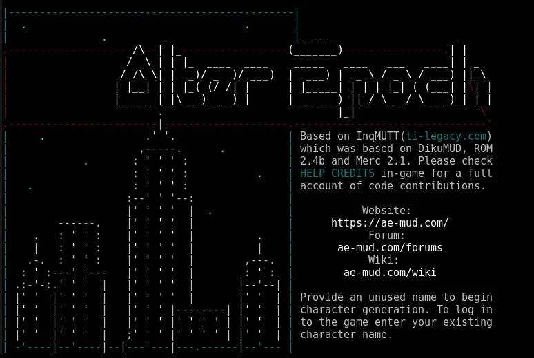 Alter Epoch's intro text, shown when connecting to the MUD.