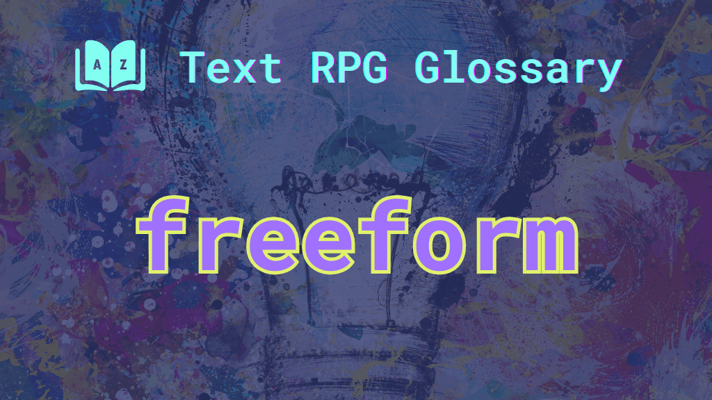 A creatively painted lightbulb and the word: freeform.