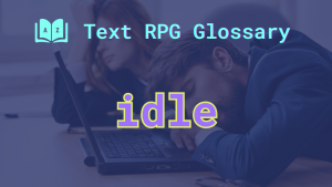 Idle Two players asleep at their keyboards and the word: idle.