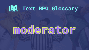 A referee in a sports match and the word: moderator.
