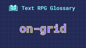 On-grid A grid reminiscent of graph paper and the word: on-grid.