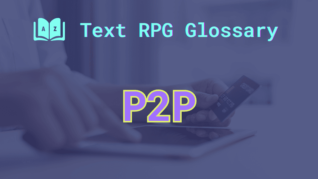 A person entering credit card details on a tablet and the word: P2P, short for pay to play.