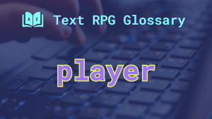 Hands typing on a keyboard and the word: player.