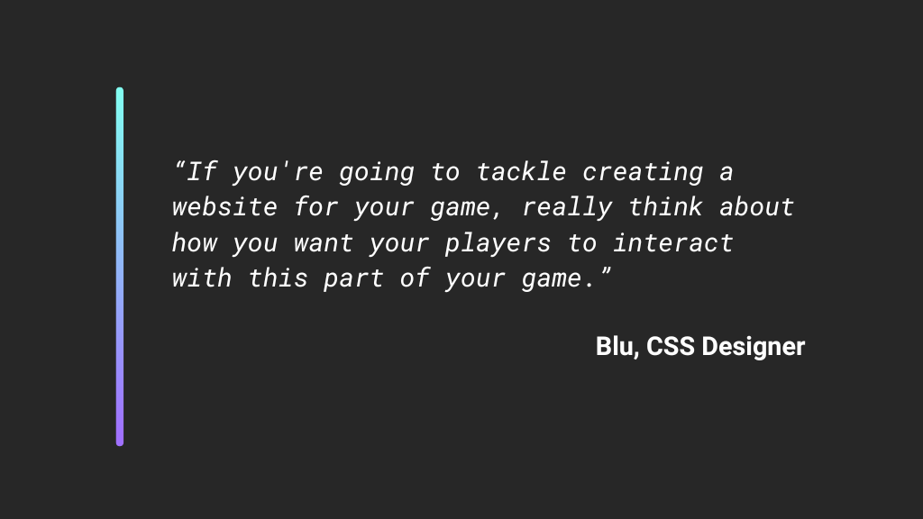 Stylized pullquote by Blu Quote by Blu, pulled from the body of the post.