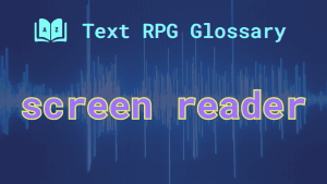 An audio visualizer in the background and the words: screen reader.