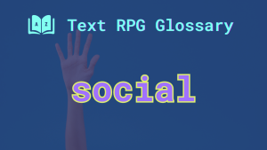 Socials A hand raised in a wave and the word: social.