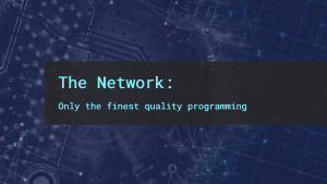 A visual representation of a network, shaped round like a globe but giving the suggestion of an eye.