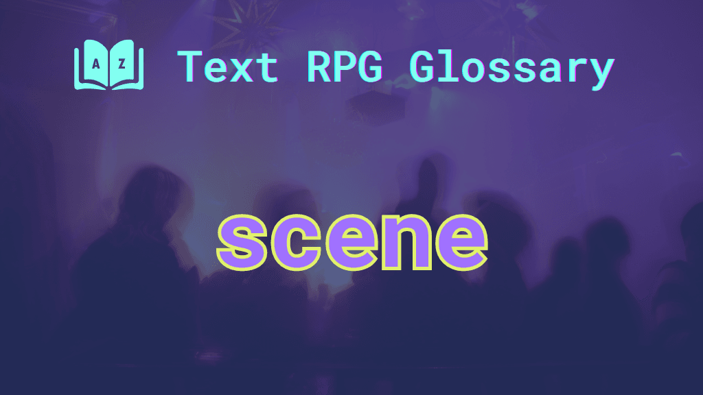 A hopping nightclub in the background and the word: scene.